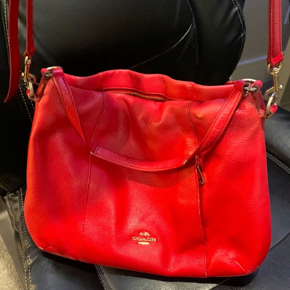 Authentic Coach Red Crossbody Bag - Picture 8 of 9